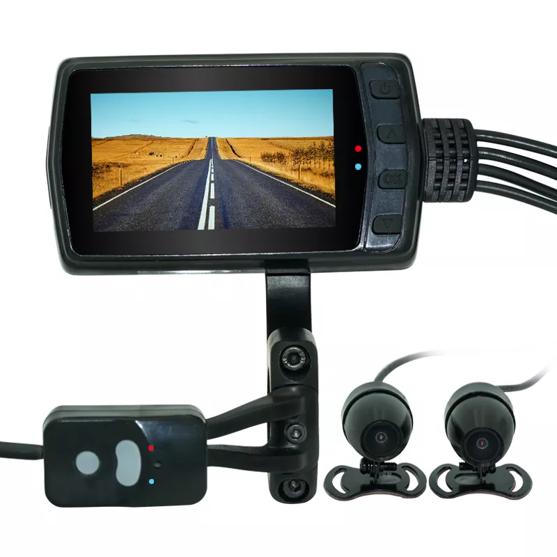 WiFi-adgang til motorcykel Dash Cam-optagelser med dobbelt linse på din telefon